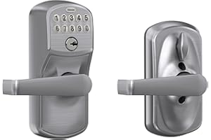 SCHLAGE Brushed Chrome FE595CS V PLY 626 ELA Plymouth Light Commercial Electronic Keypad Lock with Elan Lever(Satin Chrome)