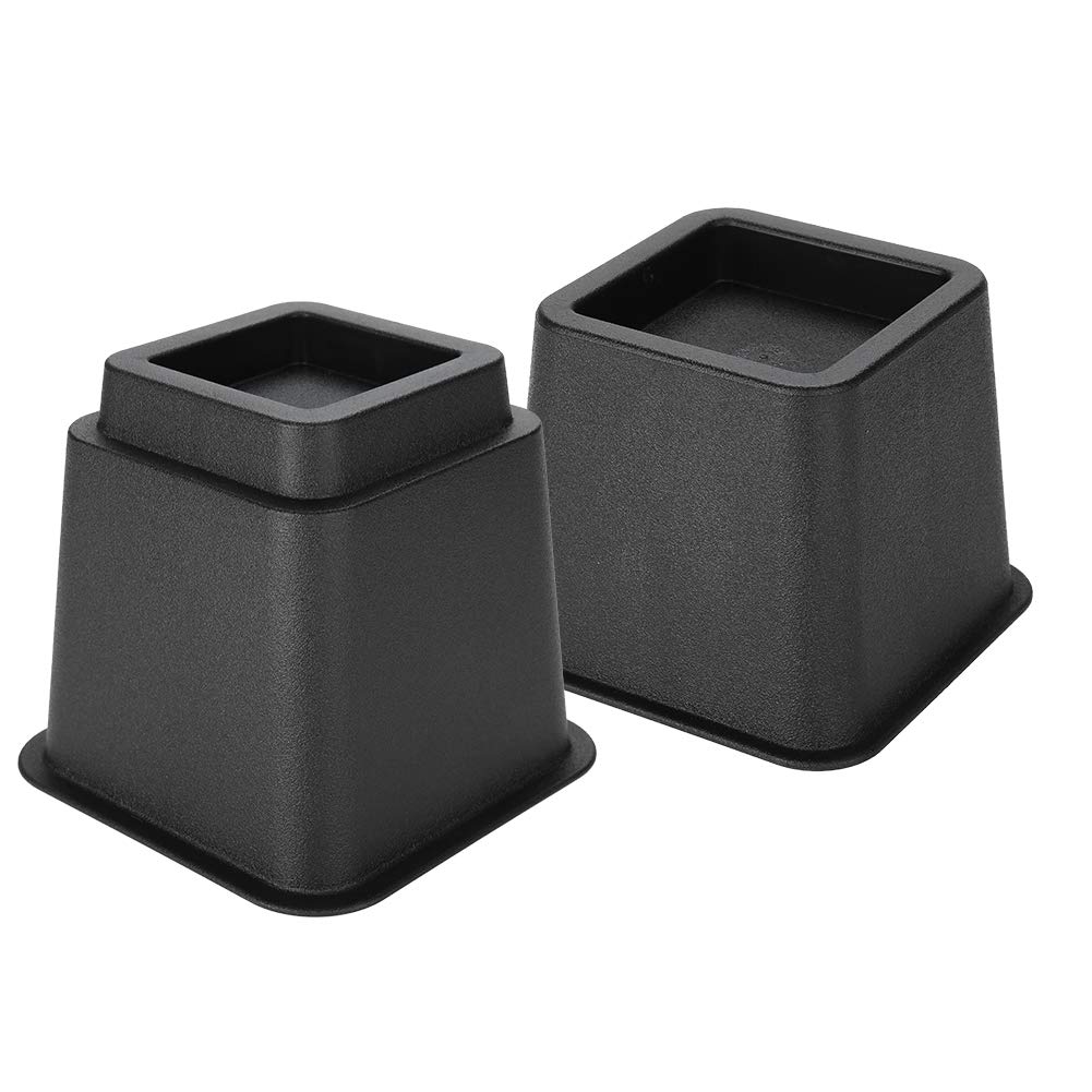 Sofa Raisers on Settees Elderly, Square Bed Riser Adjustable Plastic Corner Stands for Table Chair, 8 Foot Chair and Settee Raiser for Square Feet Sofa Stable Plastic Maximum Height 22.3 cm(Black)