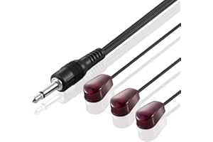 OBVIS IR Emitter Extender Cable, 10 Feet (3 Meter), 3-Eye 3.5MM Jack, Compatible with 38khz Devices, Xbox One, AV Equipment, Adhesive Backing