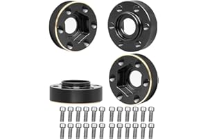 MUHIKRT Brass Weights 6mm 9mm 12mm 15mm 22mm Wheel Hex Hub Widen Adapter for 1/10 RC Crawler 1.9 2.2 Wheels Rims SCX10 TRX4 (6mm), Black