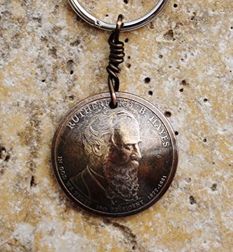 President Rutherford B. Hayes Keychain, Domed Coin, U.S. Dollar Key Ring