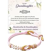 To My Granddaughter-Infinity Forever Love Heart Bracelet, Natural Emperor Stone Double Layer Purple Beaded Woven Wrap Bracelets Adjustable Mind Peace Gift Jewelry
