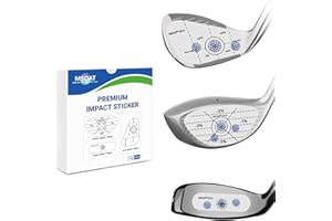 MSOAT Golf Impact Tape Labels, Self-Teaching Sweet Spot and Consistency Analysis, Improve Golf Swing Accuracy and Distance, Golf Club Impact Stickers 3-in-1 Set