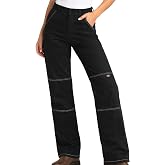 Dickies Womens High Waisted Double Knee Work Pants, Runs Small | Relaxed Fit -Straight Leg-Reinforced Twill, Multiple Roomy Pockets, Wide Belt Loops for a Rugged Utility Look