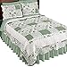 Collections Etc Hadley Floral Patchwork Reversible Lightweight Quilt, Sage, Twin