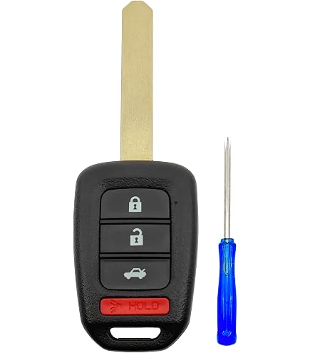 Remote Smart Key Fob Shell Case Fit for Honda Accord Civic CR-V HRV 4 Buttons Keyless Entry Replacement Car Key Cover (1