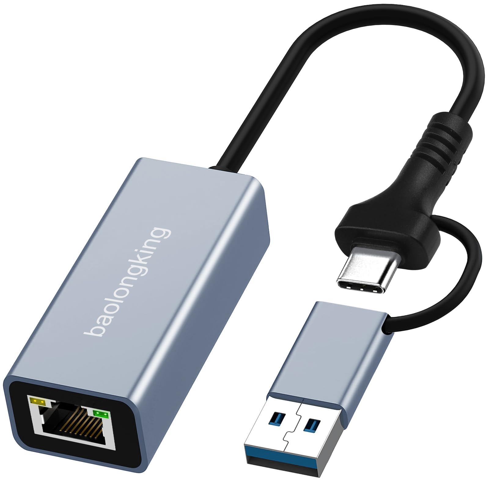 USB-C to Ethernet Adapter - 1000 Mbps Wired Network for Windows, Mac, Linux, Vista, 7, 8, 10, 11
