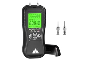 VOLCANOES CLUB Moisture Meter for Wood Walls - Accurate Digital Pin Type Moisture Meter for Lumber Drywall Firewood Plaster Woodworking - Humidity Detector Inspector Humidity Tool - Low/Mid/HighTester