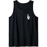 Skeleton Hand Peace Sign Bone Tank Top