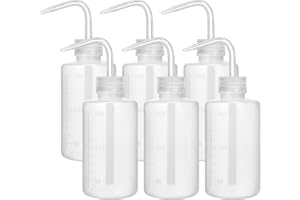 DEPEPE 6-Pack 250ml Squeeze Bottles for Liquids, LDPE Plastic Safety Squirt Bottle with Narrow Mouth & Scale Labels, Small Watering Can for Indoor Plants, Lab Tattoo Cleaning Tools