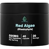 Holistic Bin Red Marine Algae Capsules Gigartina and Dumontiacea Red Algae Supplements | Gluten Free, Vegan, Wild Harvested | Rich in Vegan Omega 3 (40 Capsules)