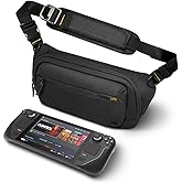 Spigen Life Carrying Case for Steam Deck, Nintendo Switch, iPad Mini, PS Portal, ROG Ally X, Legion Go – 5.5L Spacious EDC Sling Bag Shoulder Bag with Pockets for Everyday Use - Black