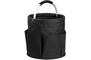 Wooha Tool Organizers Bag 17L Collapsible Tool Bag Laundry Organizer Outdoor Camping Garden Harvest Basket Home Bathroom Storage Bath Wash Bag（Black）