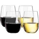 TaZa Unbreakable Plastic Wine Glasses stemless: Elegant Shatterproof Tritan Outdoor wine glasses | Dishwasher-Safe | For Pool