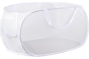 CAVLA Durable Collapsible Laundry Baskets, Pop Up Laundry Hamper, Collapsible Mesh Dirty Clothes Hamper, Clothes Storage Bask