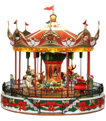 Amazon.com: Lemax Christmas Cheer Carousel, Battery Operated (4.5V
