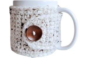 NANDY'S NOOK Rustic Oatmeal Mug Cozy Sleeve, Fall Autumn Coffee or Tea Cup Cover,Anytime Gift, Fits 11-Ounce Mugs