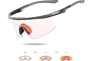 SCVCN Photochromic Cycling Glasses, UV400 Protection, TR90 Frame, Men Women Clear Sports Sunglasses for Cycling S120