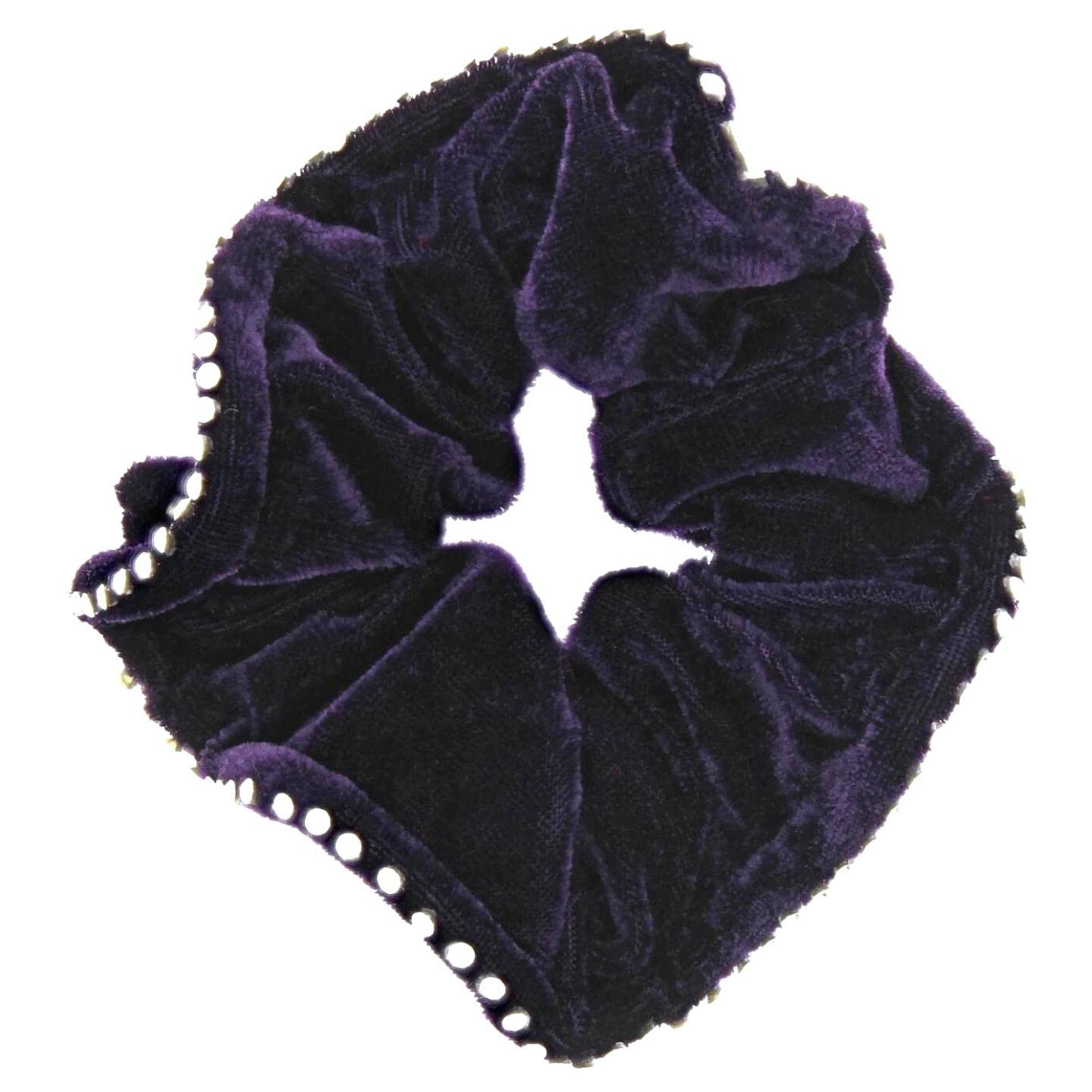 Topkids Accessories Large Luxury Velvet Scrunchie Diamante Stone Edged Sparkly Crystal Scrunchie Luxury Hair Bobbles Hair Scrunchies For Girls, Women, Ladies (Purple)