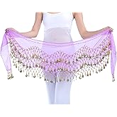 Lauthen.S 128 Coins Belly Dance Hip Scarf Tribal Belt Halloween Genie Costume Accessory