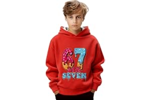 67 Hoodie Shirts for Kids Funny 6 7 Meme Long Sleeve Sweatshirt Cute Six Seven Ice Cream Drip 67 Pullover for Boys Girls