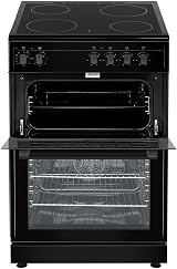 ElectriQ 60cm Double Oven Electric Cooker - Black, Convection, 2 Ovens view 3