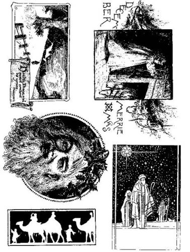 The Artistic Stamper Victorian Christmas No.1 Unmounted Stamp, Black/ White