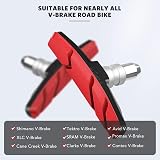 AGPTEK V Brake Pads 70mm 4 Pairs for MTB Shimano Tektro Avid Clarks Sram XLC Red view 2