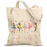 Ialtsidws Aesthetic Canvas Tote Bag for Women - with Magnetic Snap Closure & Zipper Inner Pocket Reusable Bag for Shopping