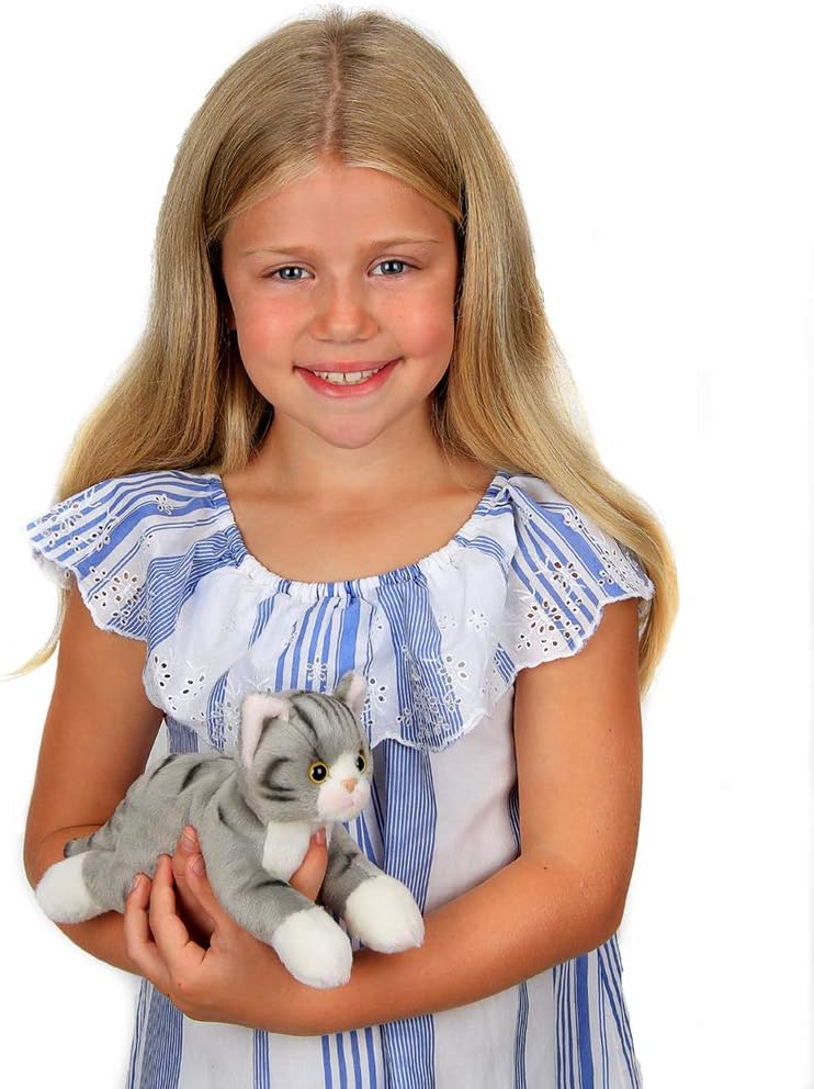 Bearington Lil' Socks Small Plush Stuffed Animal Gray Striped Tabby Cat, Kitten 8 inches: Toys & Games