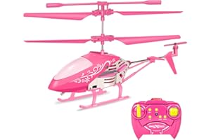 BLOOLILIES Remote Control Helicopter for Kids Adults,2.4GHz RC Helicopter Toys 3.5 Channel Mini Helicopters Toys with LED Lights Rc Flying Toys for Kids Girls Christmas Birthday Gifts (Pink Helicopter)