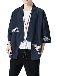 Men's Japanese Kimono Cardigan Loose Cotton Linen