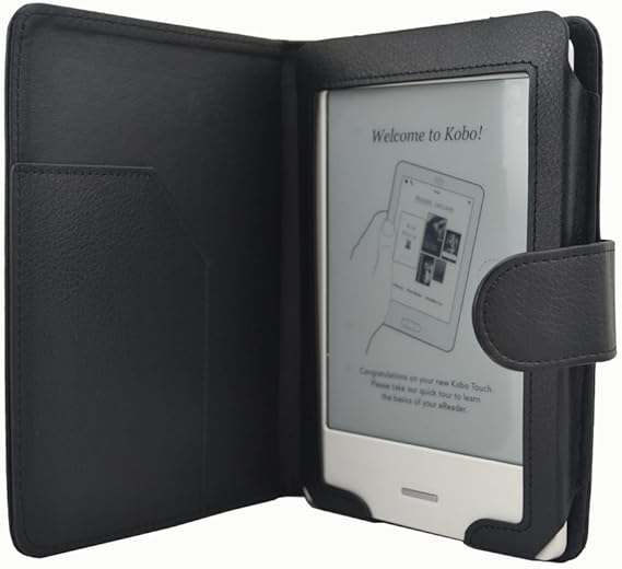 Folio Leather Cover Case for KOBO Touch eReader