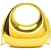 Acrylic Gold Clutch Purses for Women,Metallic Gold Purses for Women Evening Handbags,Unique Clutch Bag Moon Hobo Bag for Wedding Party Prom