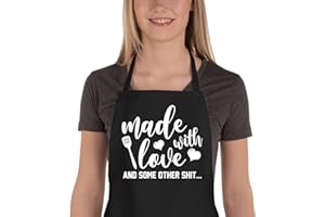 Saukore Funny Aprons for Women Men, Novelty Kitchen Cooking Apron with 2 Pockets, Cute Baking Gifts for Bakers - Birthday Housewarming Christmas Apron Gifts for Mom Wife Sister Grandma