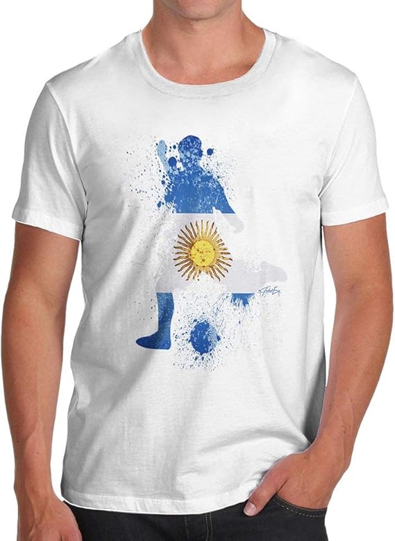 Amazon Co Jp 男子サッカーサッカーシルエットアルゼンチンのための面白いtシャツ ファッション