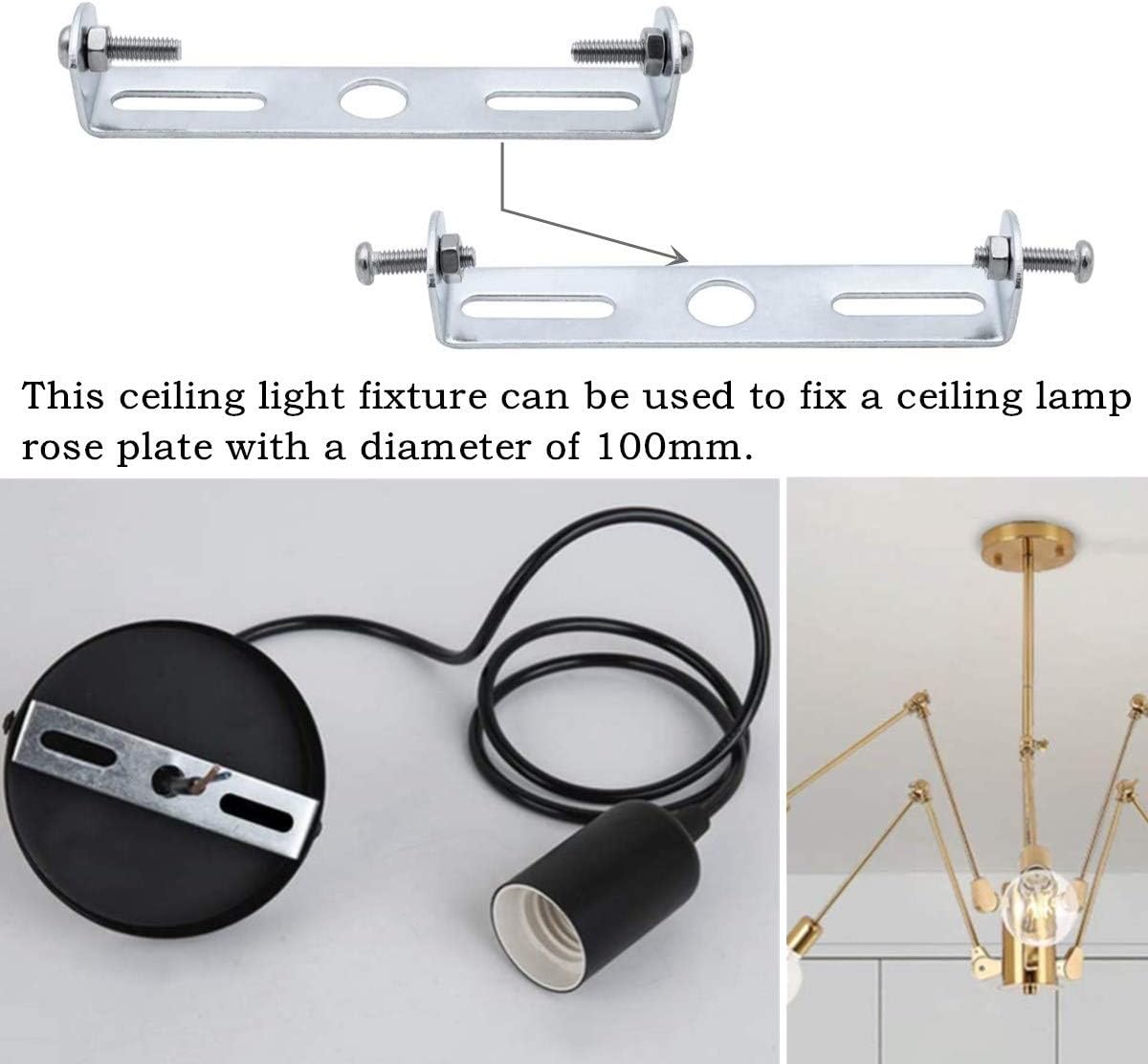 8 Pack Lighting Fixture Ceiling Plate Bracket Suspension Plate Earthed