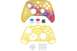 MOSAHOLL Replacement Faceplate Parts OEM Front Housing Shell Cover DIY Accessories Kit with Battery Back Cover Lid for Xbox Core Series X S Controller (Forza-Horizon 5 Edition)