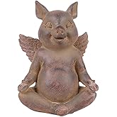 Pacific Giftware Flying Pig Yoga Seated Padmasana Lotus Position Resin Figurine