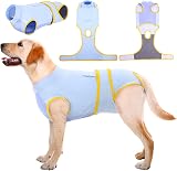 Kuoser Dog Recovery Suit Post-Op Elastic Cotton Spandex Blue XL