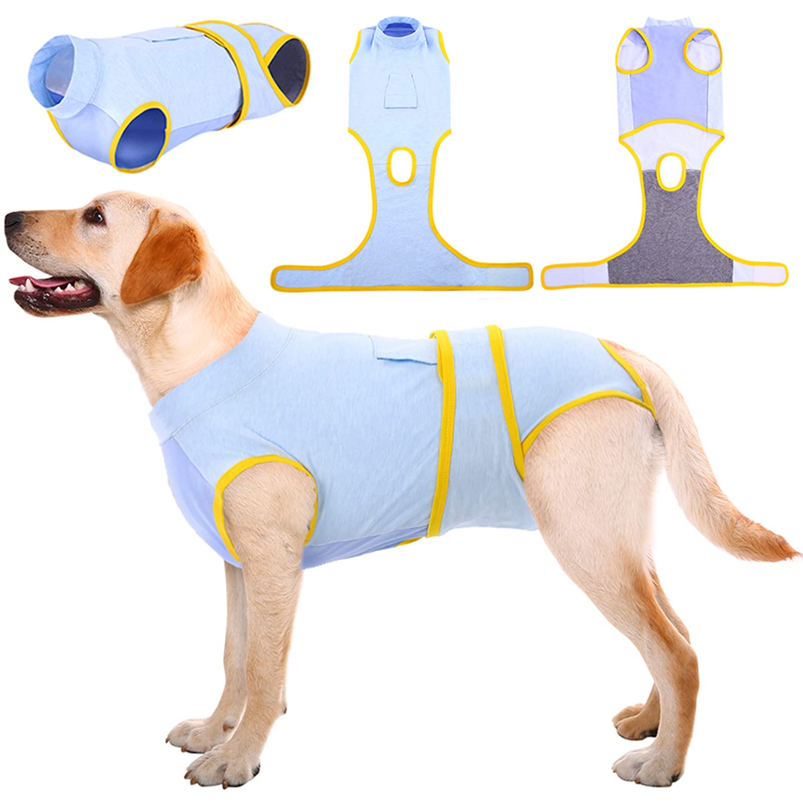 Kuoser Dog Surgery Recovery Suit, Dogs Recovery Suits Female Spay and Male Neuter for Post-Op Care, Soft Dog Onesie Surgery Cone alternative Prevent Licking, Blue L — image 1