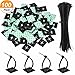 100 Pack Black Zip Tie Adhesive Mounts Self Adhesive Cable Base Holders with Black Multi-Purpose Cable Tie (Length 200 mm, Width 2.8 cm)