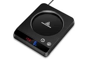 Misby Mug Warmer, Coffee Warmer & Cup Warmer for Desk with 3 Temp Settings, Auto On/Off Gravity-Induction Smart Coffee Mug Warmer Fast Heating Coffee, Beverage, Milk and Tea for Home Office,Black