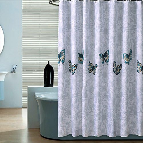 RFVBNM Butterfly Fly-type thickening waterproof mildew-proof polyester cloth shower curtain 220cm W200cm L