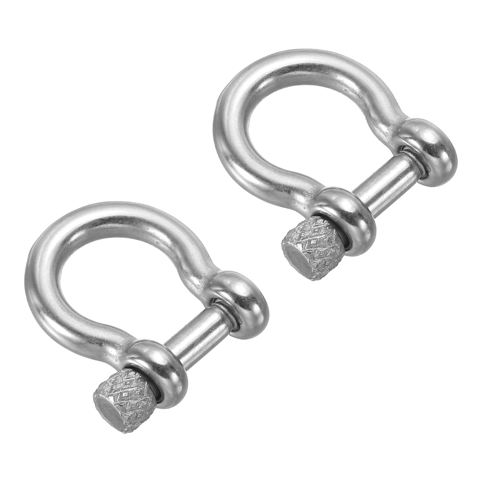 PATIKIL D-Ring Shackles, 2Pcs 5/16 Inch Inside Width Stainless Steel U Shape Small Shackles for DIY Leather Craft Replacement