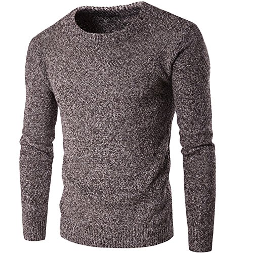Sonms Men Knitting Thick Warm Slim Fit Casual Sweaters Pullovers red XL