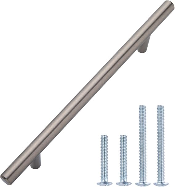 AmazonBasics - Tirador de armario en forma de barra, tipo europeo (9,52