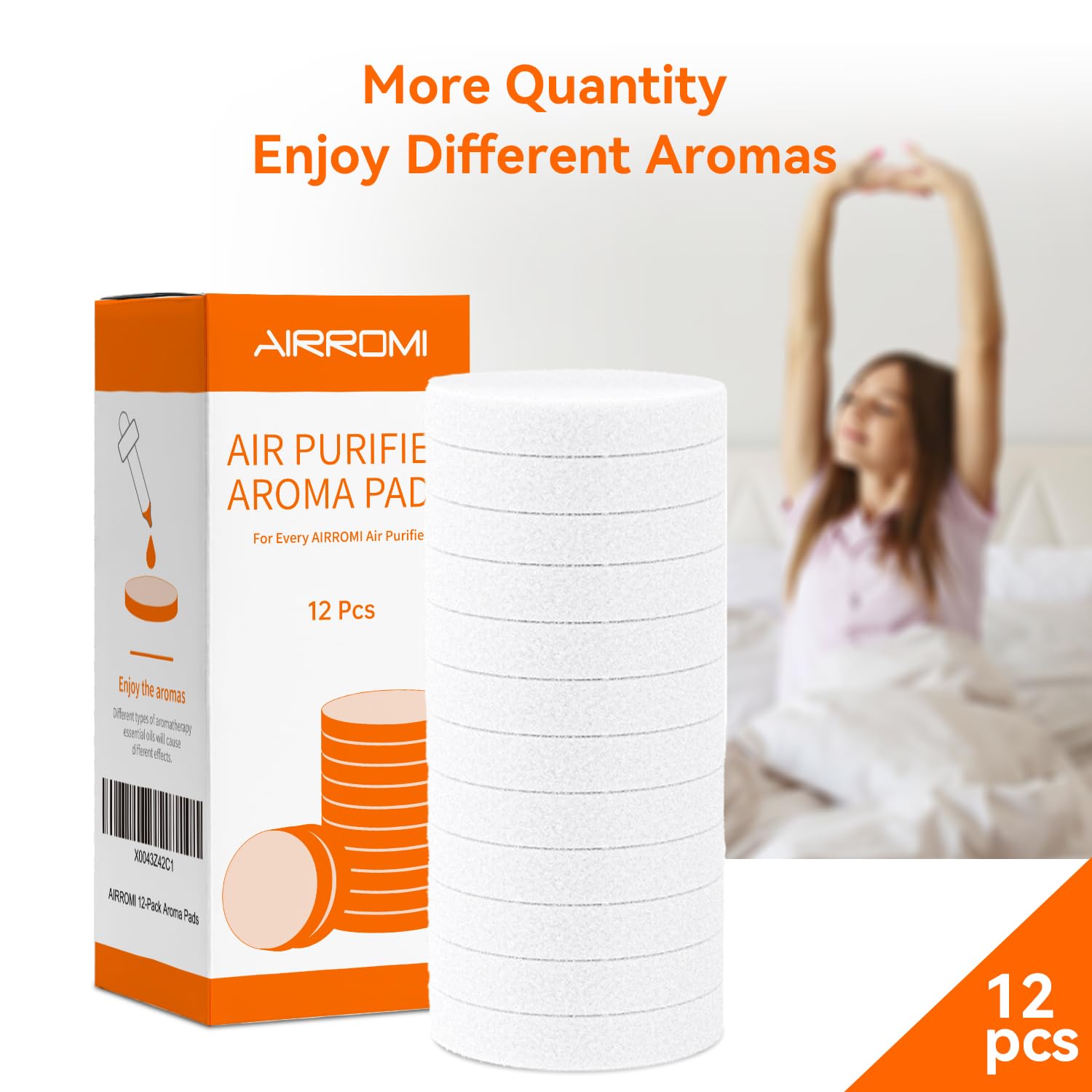 AIRROMI Aromatherapy Cotton Pads compatible with A2001, A2002, and A2005 Pet Air Purifiers for Better Sleep, Ideal for Pet Owners 1 Pack of 12