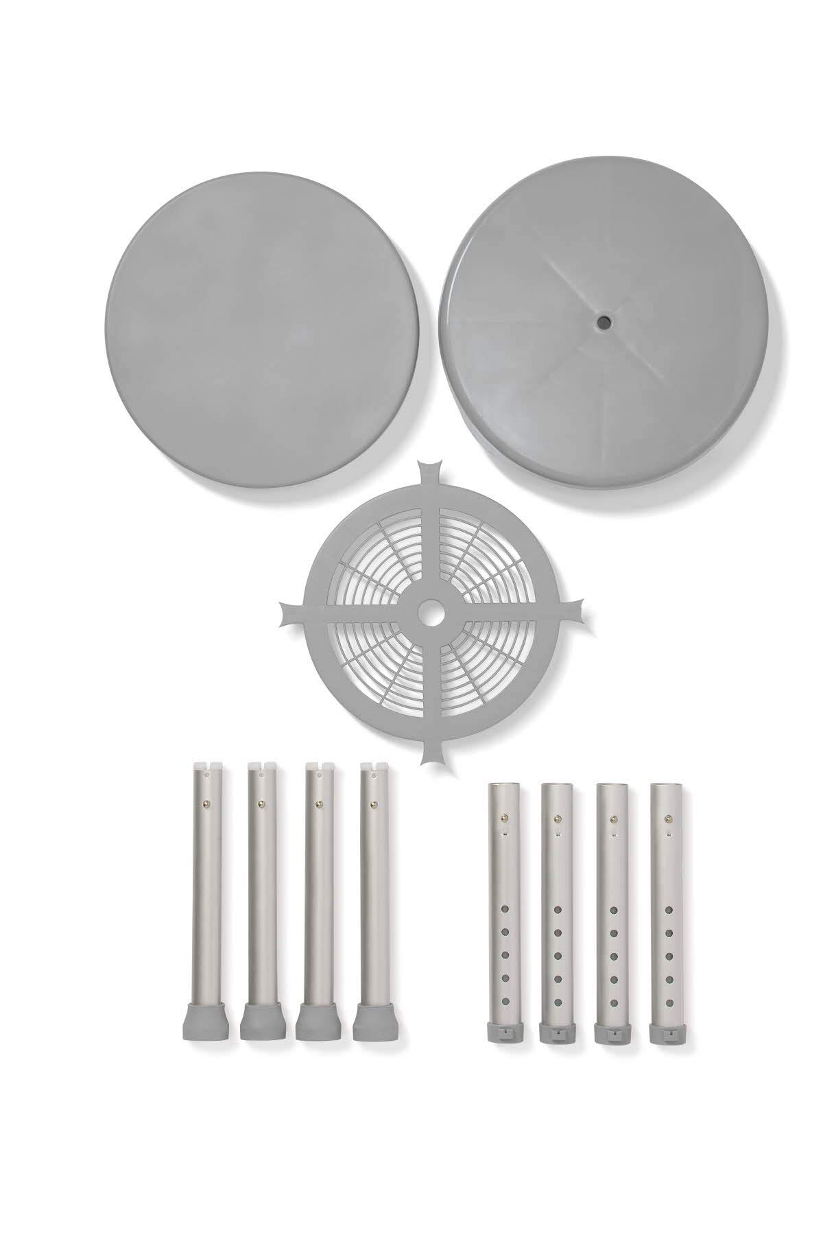 Medline Durable Aluminum Frame, Round Swivel Shower Stool, Gray, Supports up to 300lbs.