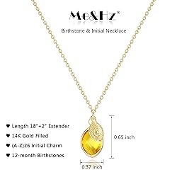 14K Gold Filled G Initial Necklace with November